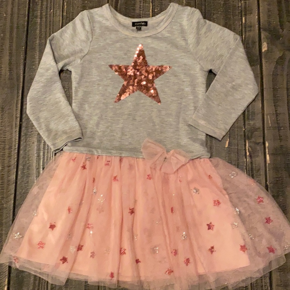 Girls Star long sleeve dress